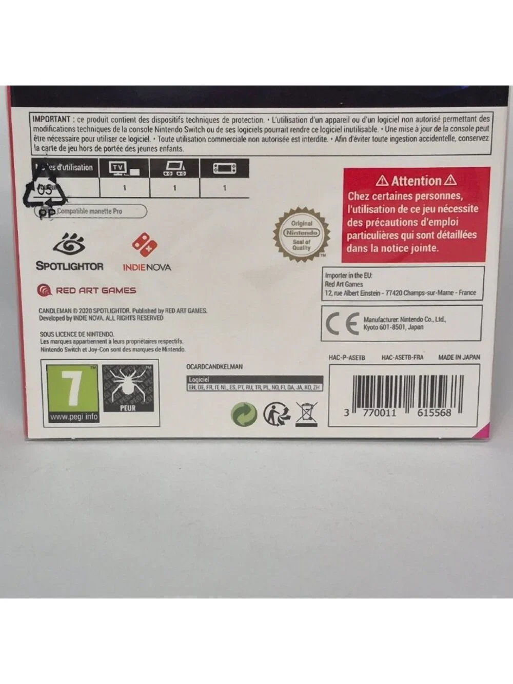 Candleman Nintendo Switch Red Art Games Standard Edition New Sealed